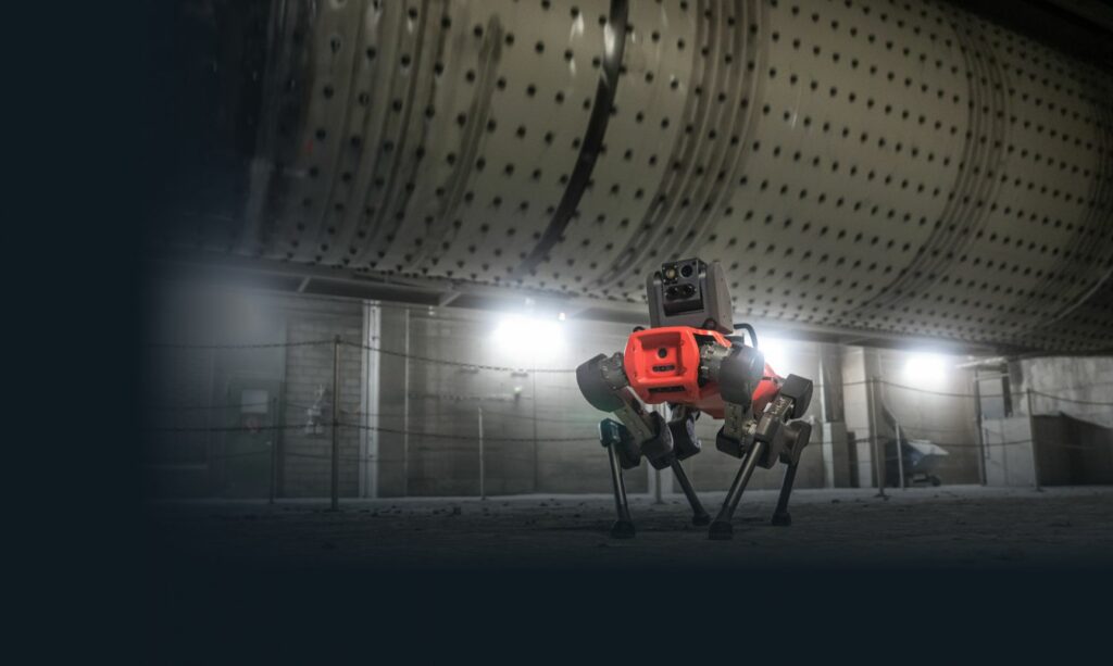 Autonomous inspection robot performing safety checks in a hazardous metal plant environment