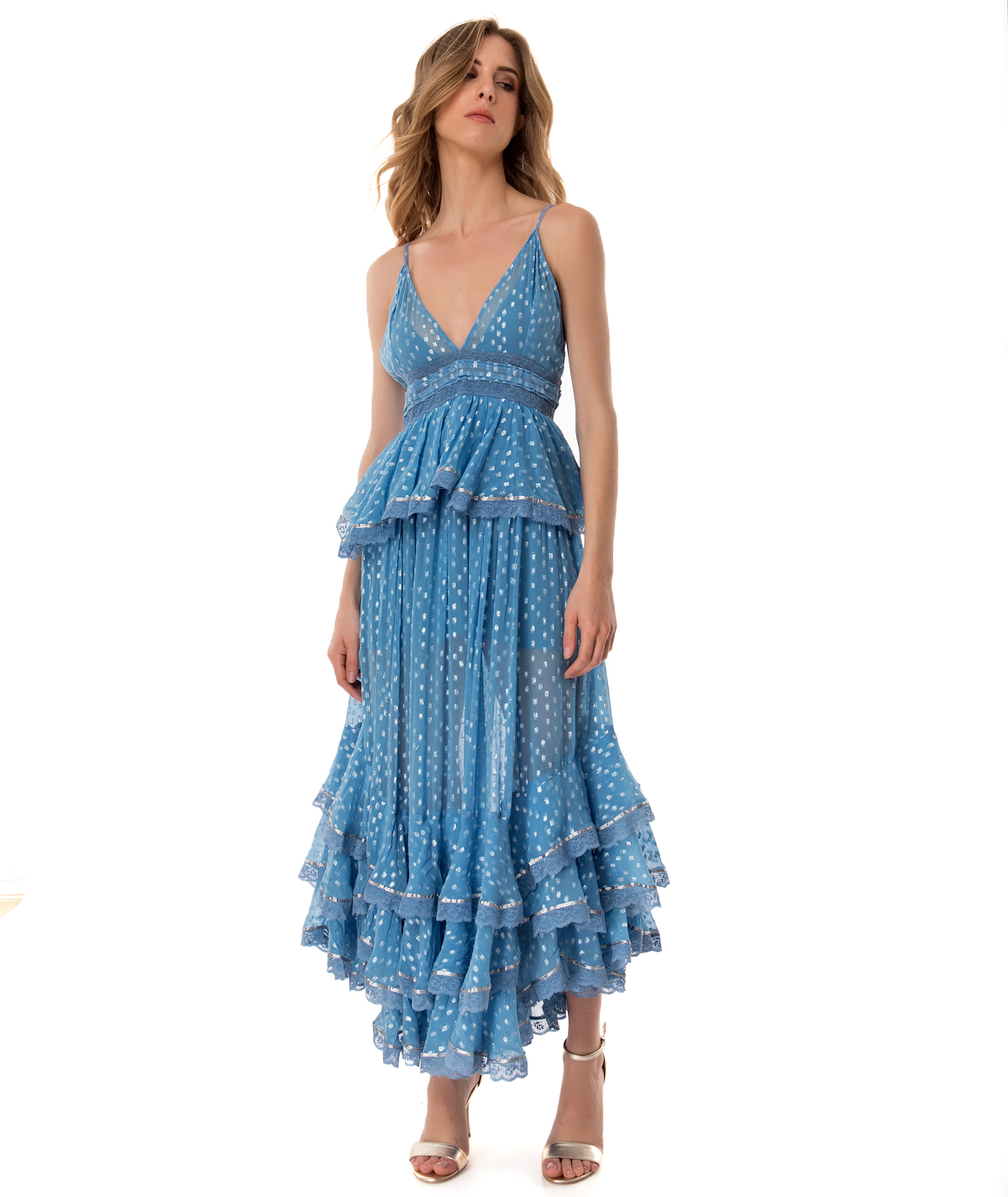 ROCOCO SAND BLUE MAXI DRESS Abba Concept